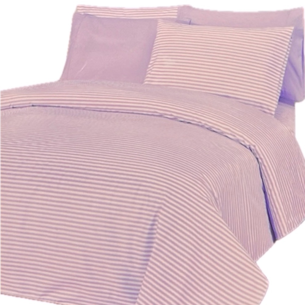 6pc KING Purple-Stripped Sheet Set
